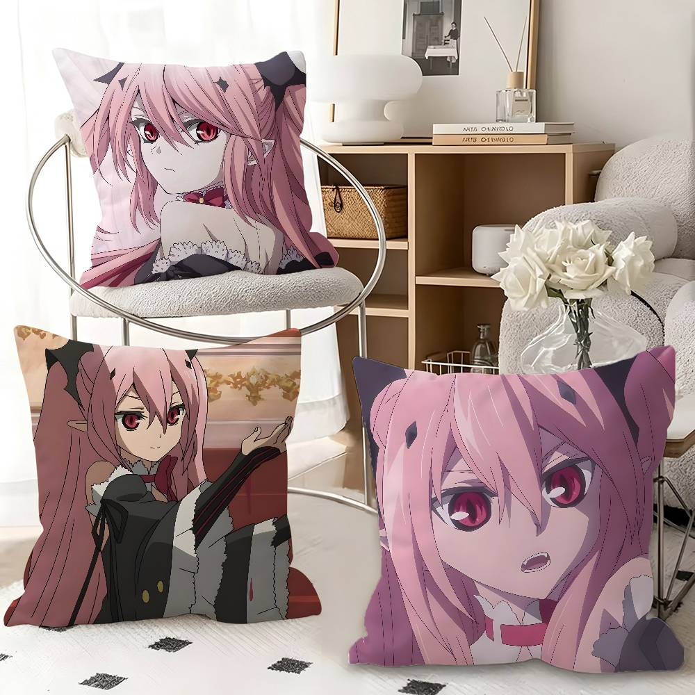 1pc Krul Tepes Anime Pillow Case Fashion Square Pillowcase Bedroom Sofa Room Ins Decoration Leisure