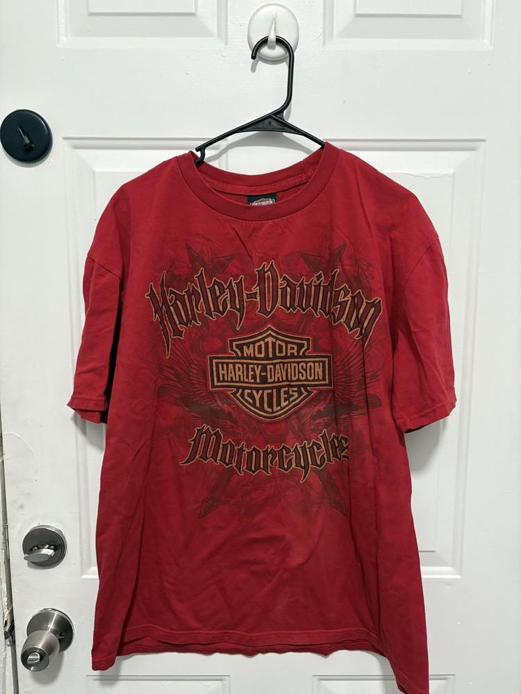Harley-Davidso wbr/ n Shirt Mens XL Red Gengras Hartford CT Dealer Graphic Biker Tee Unisex T-Shirt XXL