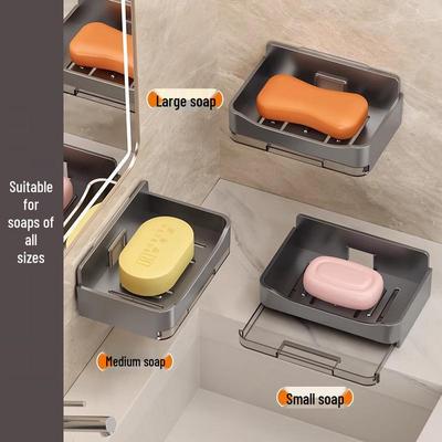Wall-Mounted Draining Soap Holder: Punch-Free, No Water Accumulation, Creative Bathroom Storage Rack