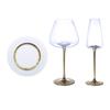 ZISIZ Elegant Gold Stem Burgundy Wine Glass