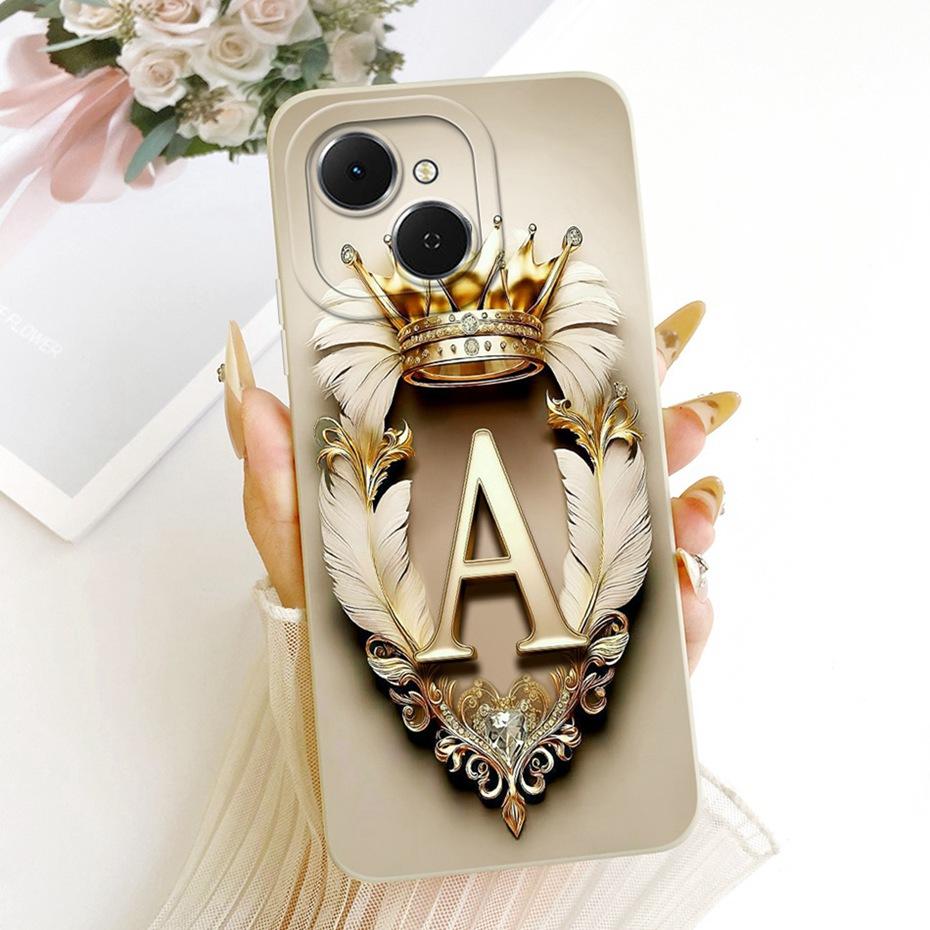 Fashion Crown Letter Couple Phone Case For Tecno Spark 40C 40 Soft Silicone Cases For Tecno Spark40 Spark40C 4G Covers Bumpers
