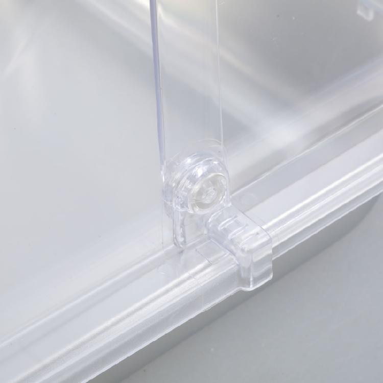 Edelstahl 2-Kammer-Speisewanne Klare Rollhaube Buffet-Serviertablett mit Trennwänden Gewürzspender