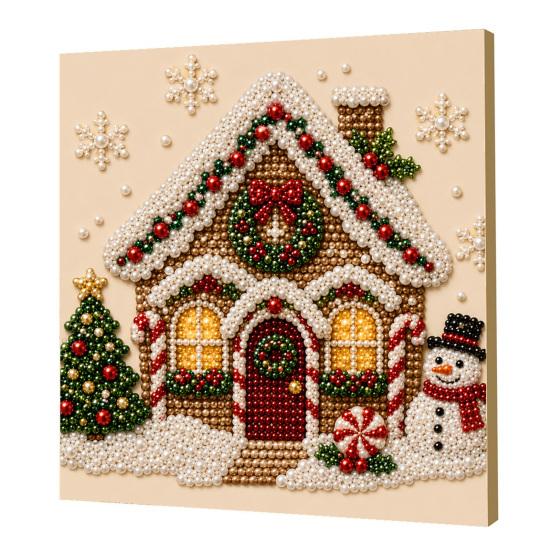 Kit per Creare Decorazioni da Parete Kit Artistico con Perle Finte di Natale, 20x20cm Pittura Natalizia Fai da Te Progetto di Artigianato Multidimensionale Diamanti 3D Scintillanti per Adulti, Festivo