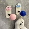 Adhesive Wall Hooks Hair Accessories Organizer Rounded Edge Cartoon Adhesive Hook for Bathroom Kitchen