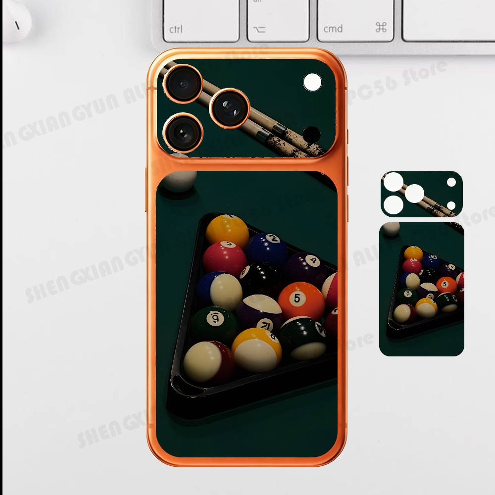 

Sport Billiards Plain Decal Skin For IPhone17 Pro ProMax Back Film Cover Wrap Anti-scratch Durable Sticker iPhone17promax