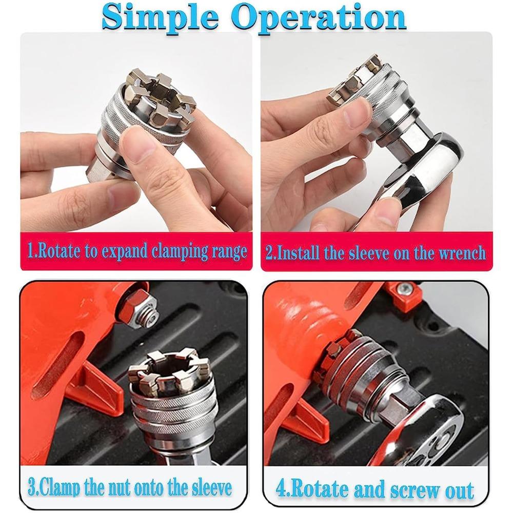 2PCS Multi-Function Hex Wrench Adapter Kit Adjustable Socket Adapter  Universal Tool