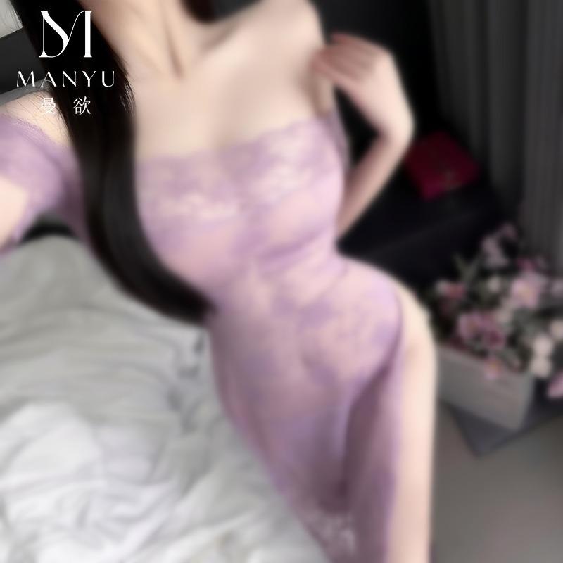 Wild Rose Sweet Perspective Cheongsam Sex Underwear Women's Sexy Pure Desire to Show Buttocks Avoid Temptation