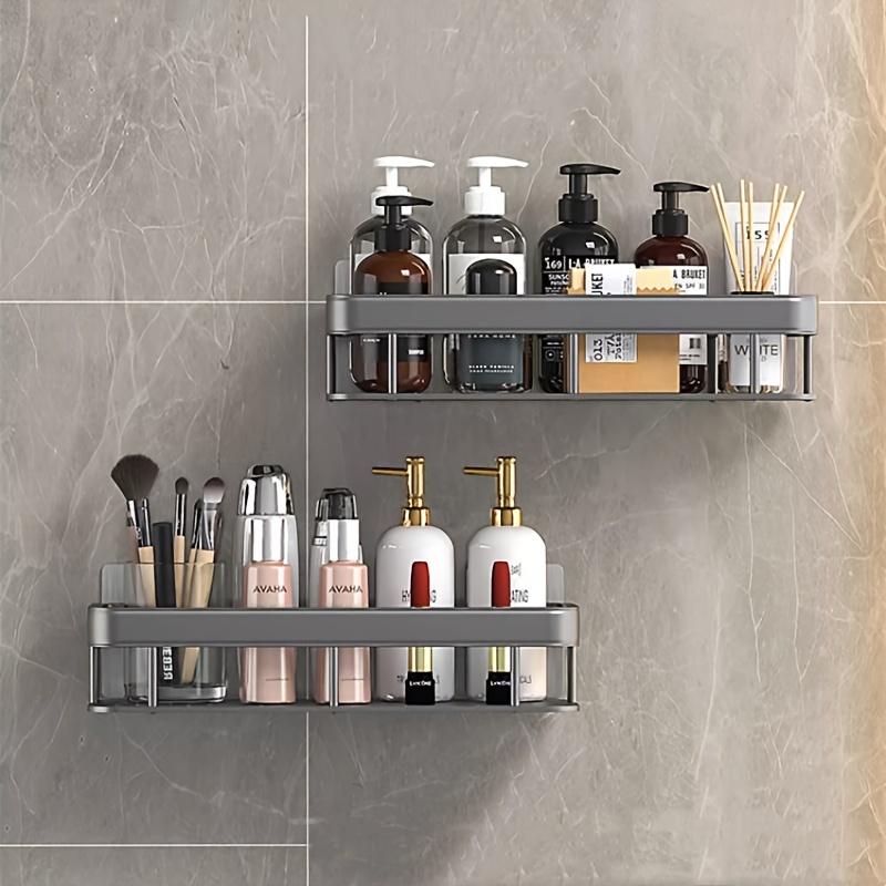 2PCS Bathroom Shelf Makeup Storage Organizer No Drill Wall Shelf Aluminum Alloy Shampoo Rack Shower Shelf Bathroom Accessories
