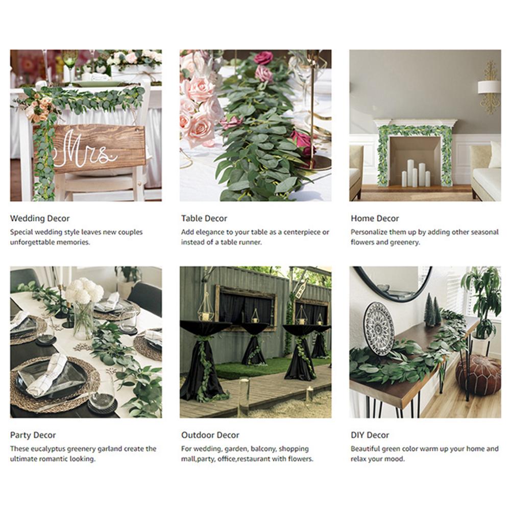 1.8m Artificial Vine Hanging Eucalyptus Leaves Fake Plant For Holiday Wedding Home Decoration