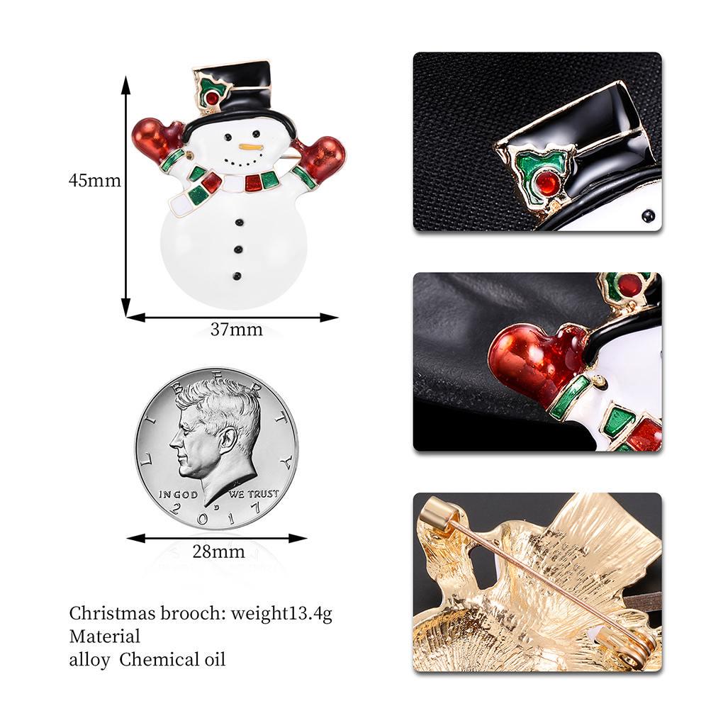 Women Girls Crystal Brooch Cartoon Christmas Series Breastpin Xmas Tree Brooch Cute Clothes Decor