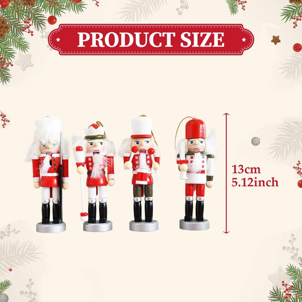 4Pcs Christmas Nutcracker Ornaments Christmas Gift for Party Holiday Shop