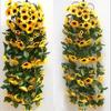 1 buc 260 cm Ghirlandă artificială galbenă de floarea soarelui Viță de vie de nuntă Floral Arc Decor Mătase