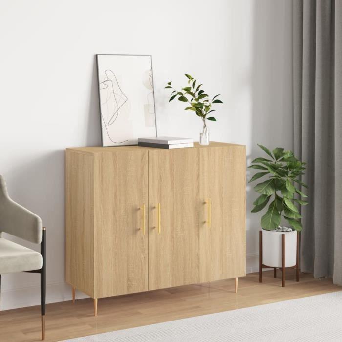 VidaXL Buffet chêne sonoma 90x34x80 cm bois d'ingénierie 828095