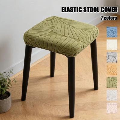 1 pièce de housses de coussin de siège élastiques lavables en peluche pour chaise nouvelle housse de tabouret carré chaise de salle à manger