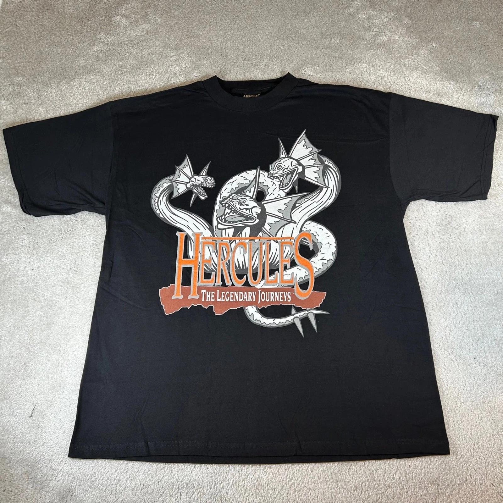Vintage 90s Hercules The Legendary Journeys T-shirt Men XL Hydra Graphic TV Show 2XL