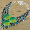Natural Carved Bi-Color Tourmaline Adjustable Necklace 925 Silver For Girls