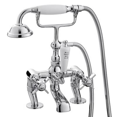 

Bathroom Bathtub Faucet Set Brass Wall Mounted American Style Classical Cross Handle Gold Chrome Finished Wall Mounted