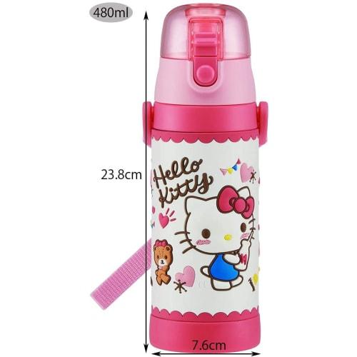 Skater Children's Stainless Steel Water Bottle Direct Drinking 480ml Kitty Snack Time Child-Friendly Lightweight Type Girls Cold Storage Only Sanrio 3