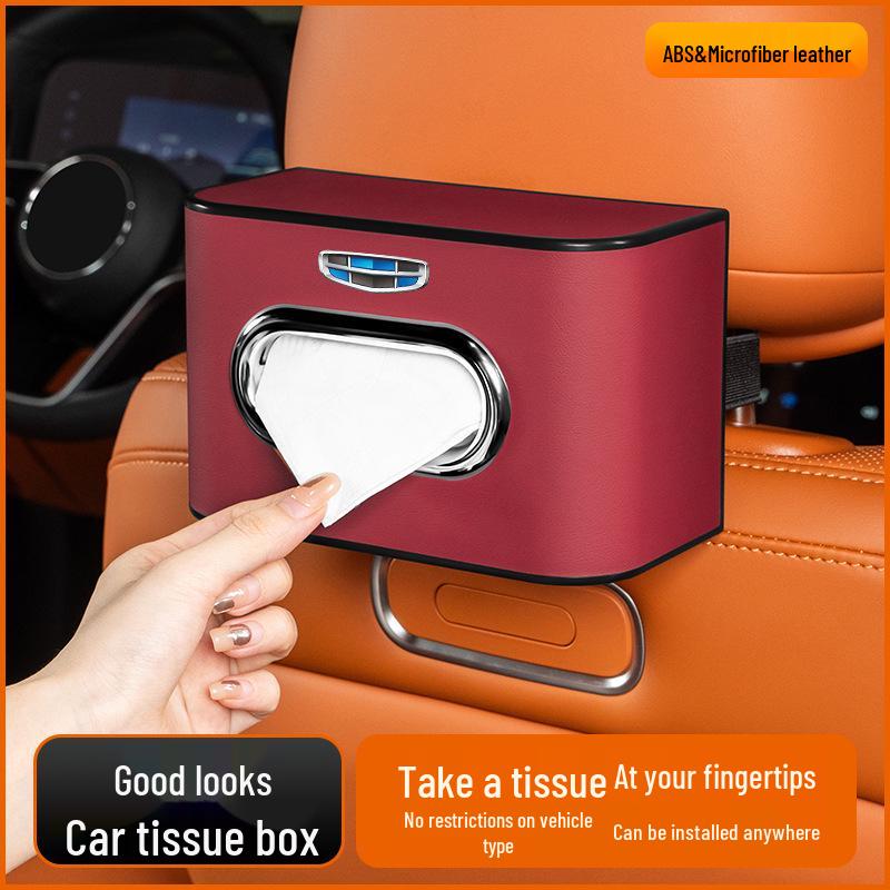 Kompatible Taschentuchbox für Geely Xingyue, Binyue, Emgrand, Borui, Geometry, ICON - Ausziehbarer Beutel für Mittelarmlehne und Sitzlehne