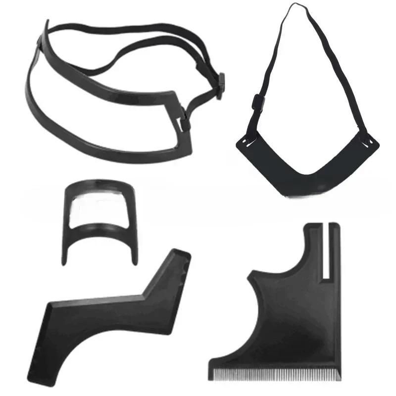 5Pcs Haircut Kit Beard Hair Neckline Shaving Template Hairline Beard Shaping Tool Hair Cutting Grooming Barber Supplies