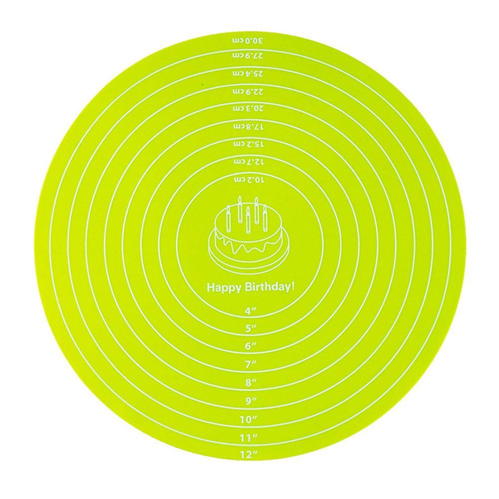 

Resistant Dough Fondant 12inch Cake Turntable Pad with Size Scale Rolling Mat Silicone Baking Mat зелений