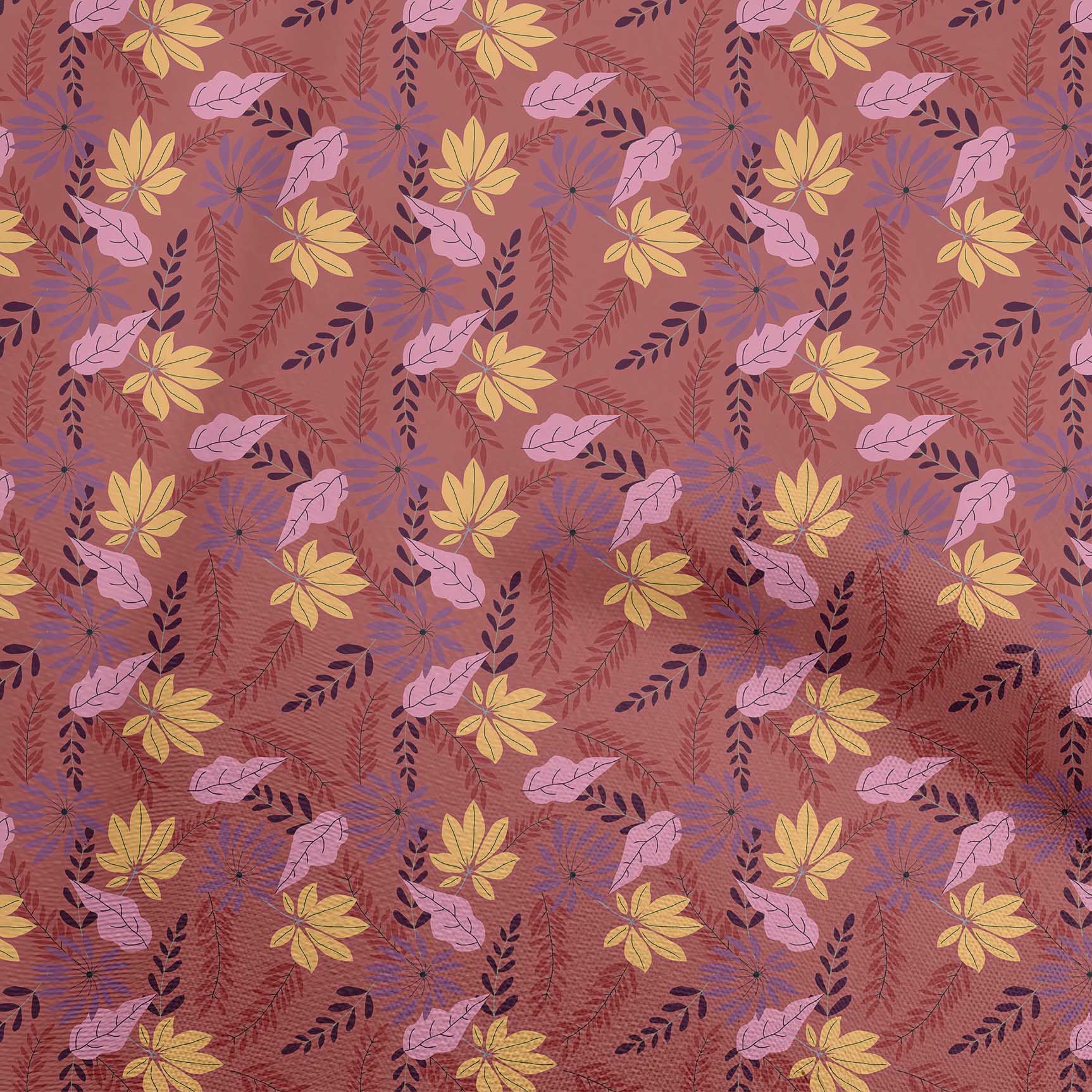 

oneOone Cotton Poplin Blue Fabric Tropical Leaf Craft Projects Decor Fabric Printed By The Yard 42 Inch 42 Inch Wide - Viscose Chiffon рожевий