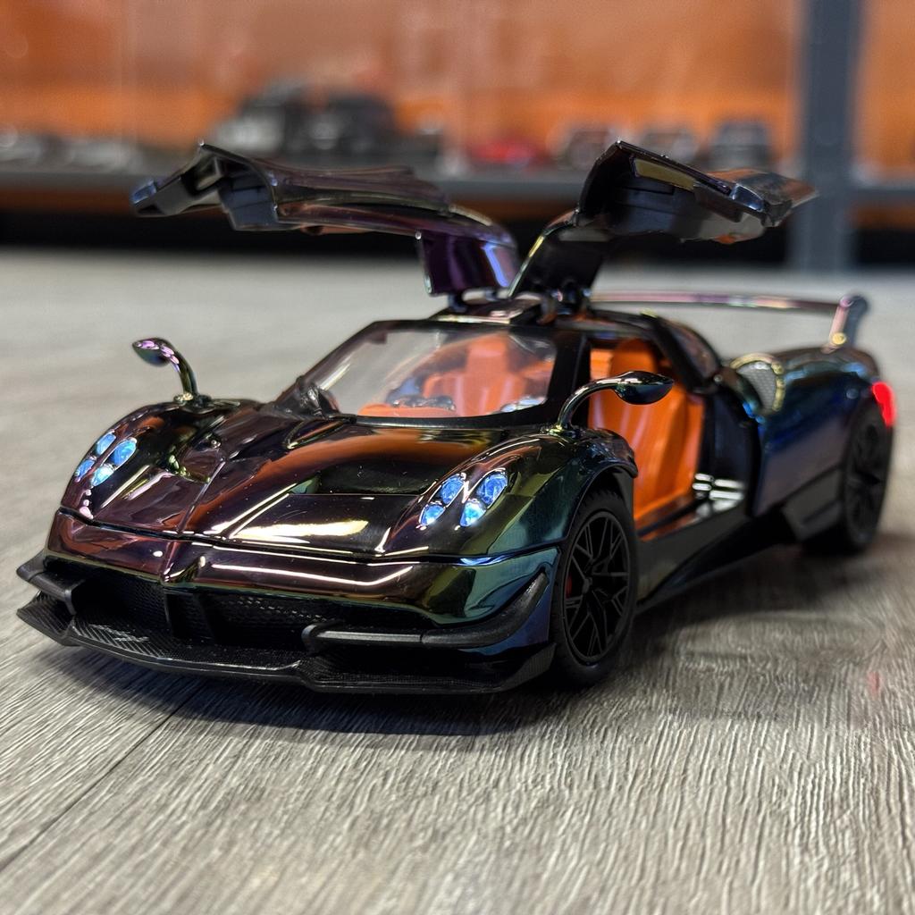1:24 Pagani Huayra Dinastia BC Supercar Alloy Electroplating Sports Car Model Metal Track Racing Car Vehicles Model Sound Light