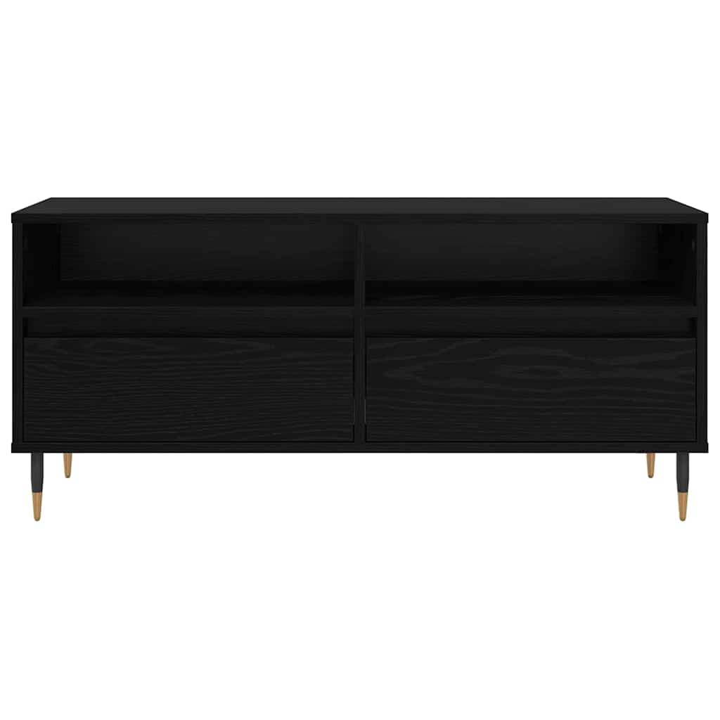 TV Stand Black Oak Effect 100 X 34.5 X 44.5 Cm