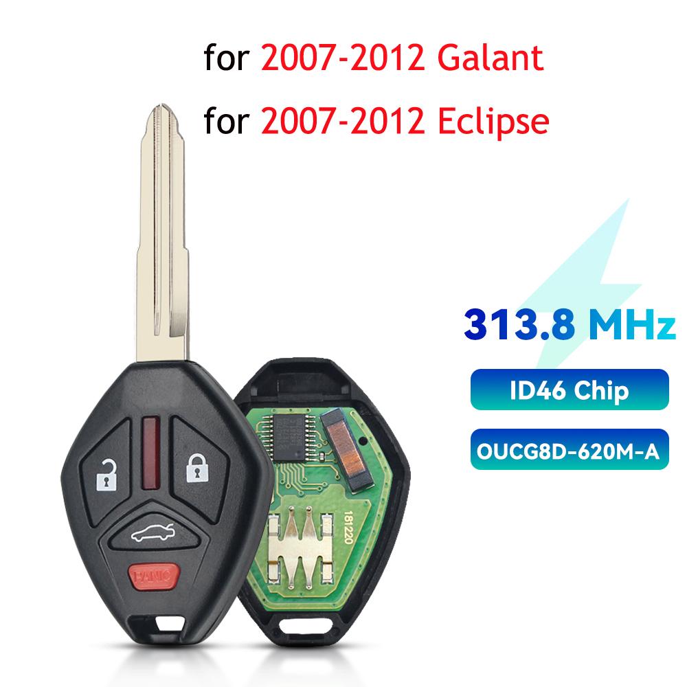 

KEYYOU дистанционный ключ для Mitsubishi Galant Eclipse Lancer Outlander ID46 чип OUCG8D-620M-A 313.8Mhz чёрный