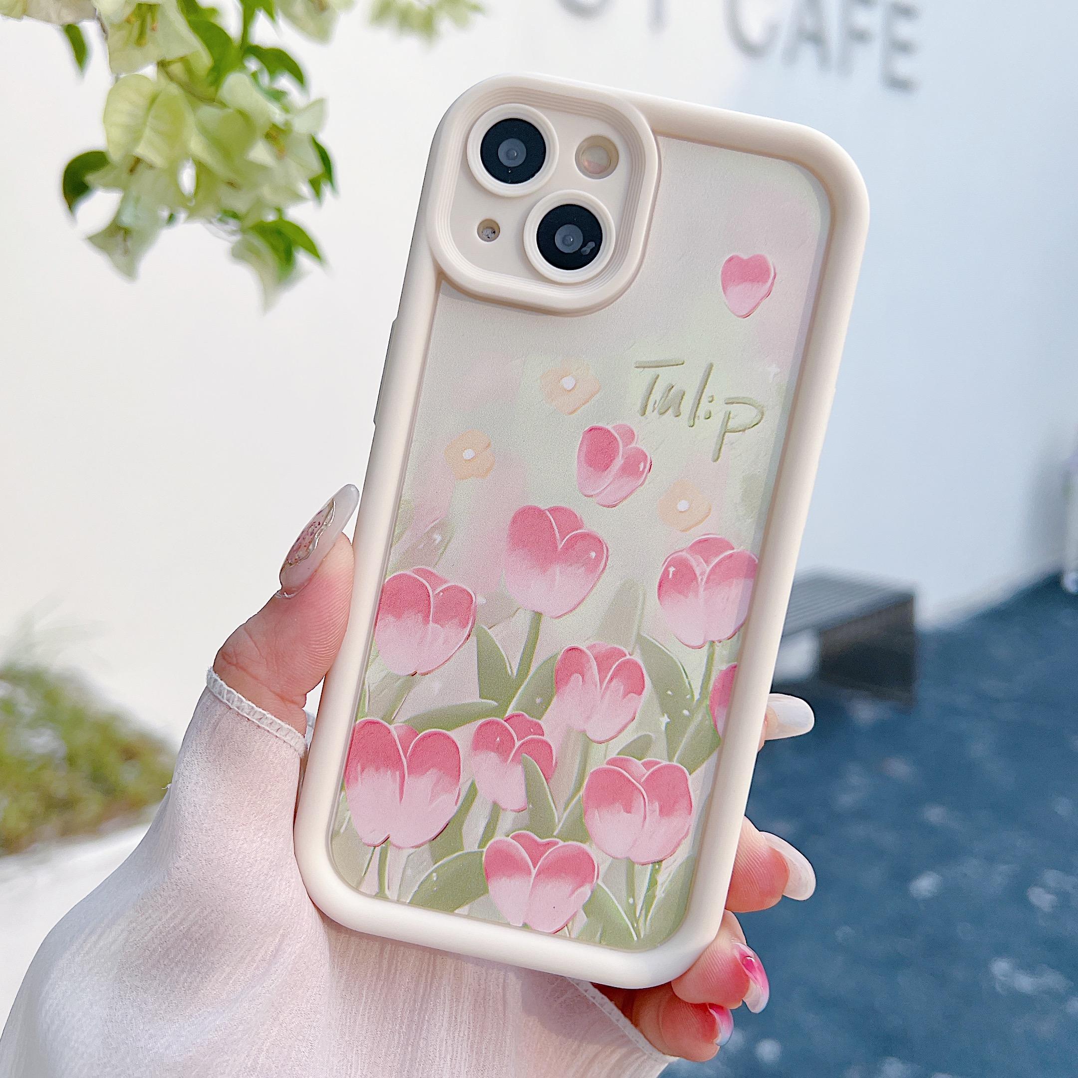 

Силиконовый чехол для Xiaomi Redmi Note 13 12 11 10 Samsung A54 A24 A14 Oppo A78 A58 A38 Tecno Spark 10C Funda Pink Tulip Roses Cute Cover Мягкий бампер из ТПУ Infinix Hot 10