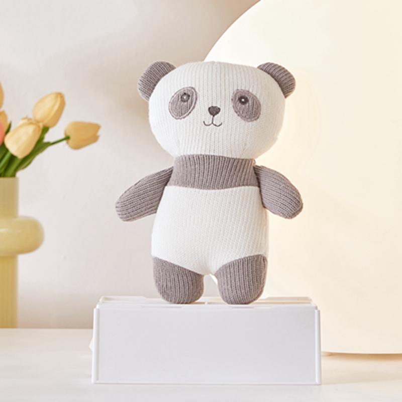 Korea Ins Rabbit Elephant Unicorn Plush Toy Bell Cute Baby Soothing Doll Knitted High Quality Gift For Kids