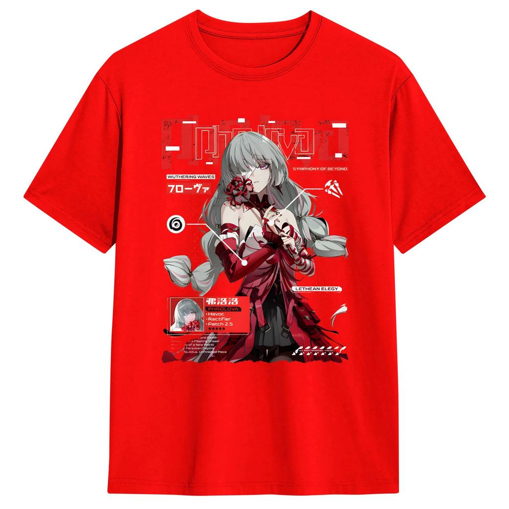 Wuthering Waves Characters Tshirt Summer Phrolova Fashion T Shirts Unisex Cotton Crewneck Plus Size Shortsleeve Streetwear Tops