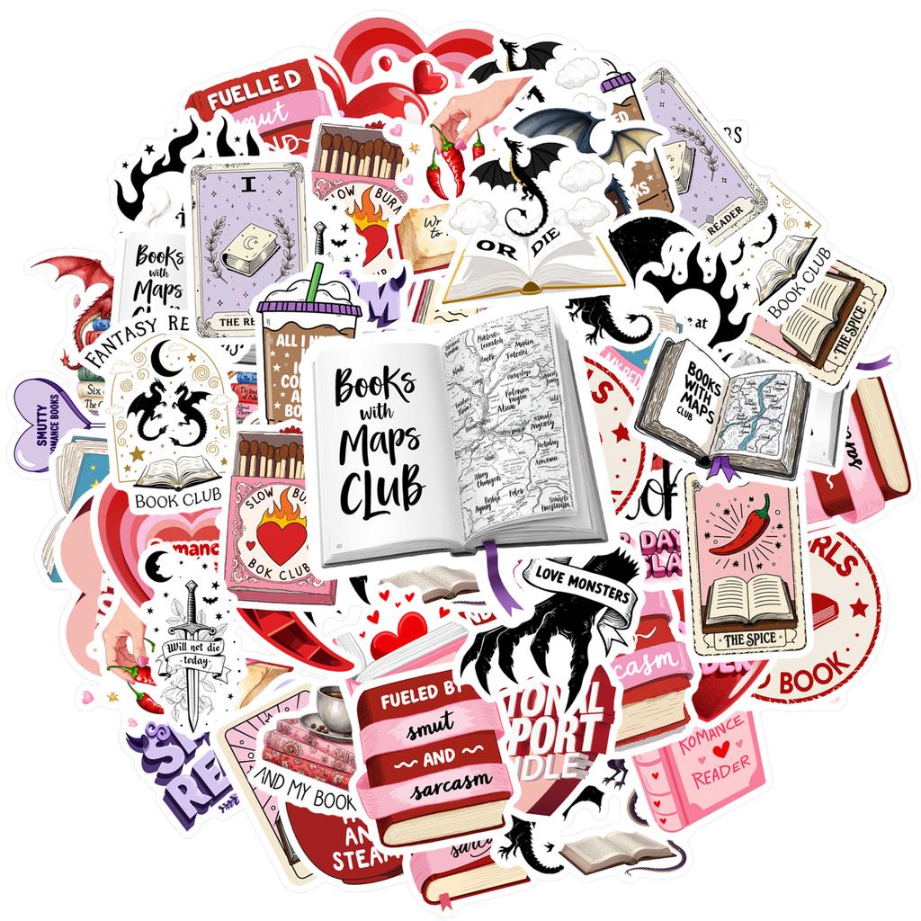 35pcs Cute Books Stickers Playful Coffee Teacher Reward Stickers Book Stickers For Guitar Laptop Helmet Skateboard Notebook
