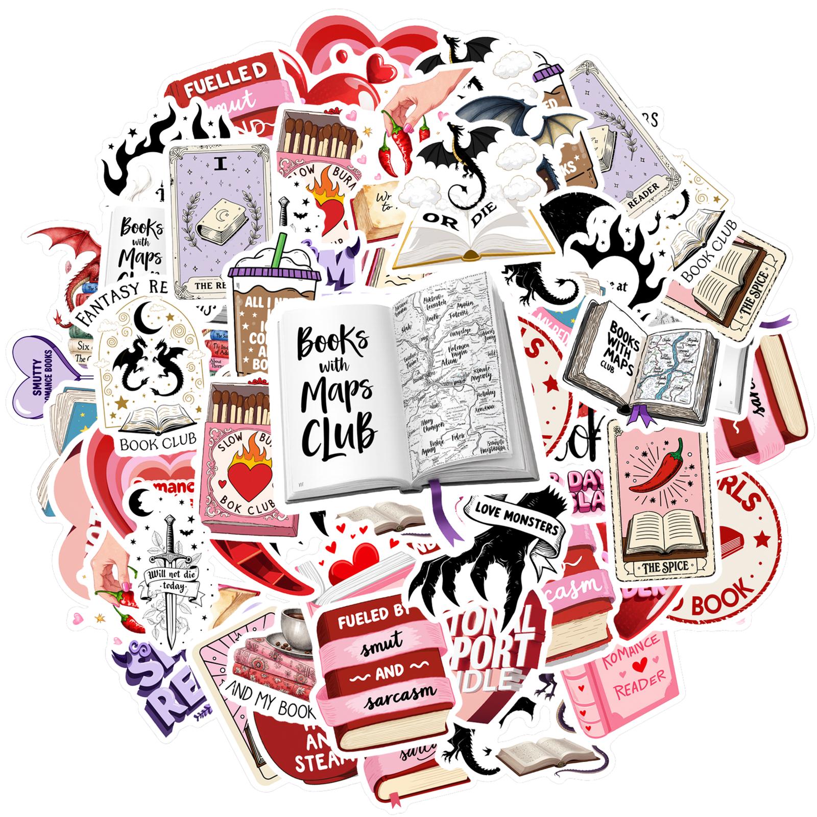 

35pcs Cute Books Stickers Playful Coffee Teacher Reward Stickers Book Stickers For Guitar Laptop Helmet Skateboard Notebook