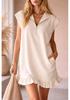 2026 Spring/Summer Women's Sleeveless V-Neck Dress with Double Pockets and Ruffle A-Line Skirt
