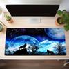 Nachtmalerei schöner Nachthimmel Mond Tier heulender Wolf Mauspads Große Tastaturunterlage Büro Laptop Gaming Lernzubehör