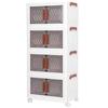 4 Tier Stackable Storage Bins with Doors & Wheels Foldable Organization Storage Drawer for Living Room Bedroom Office