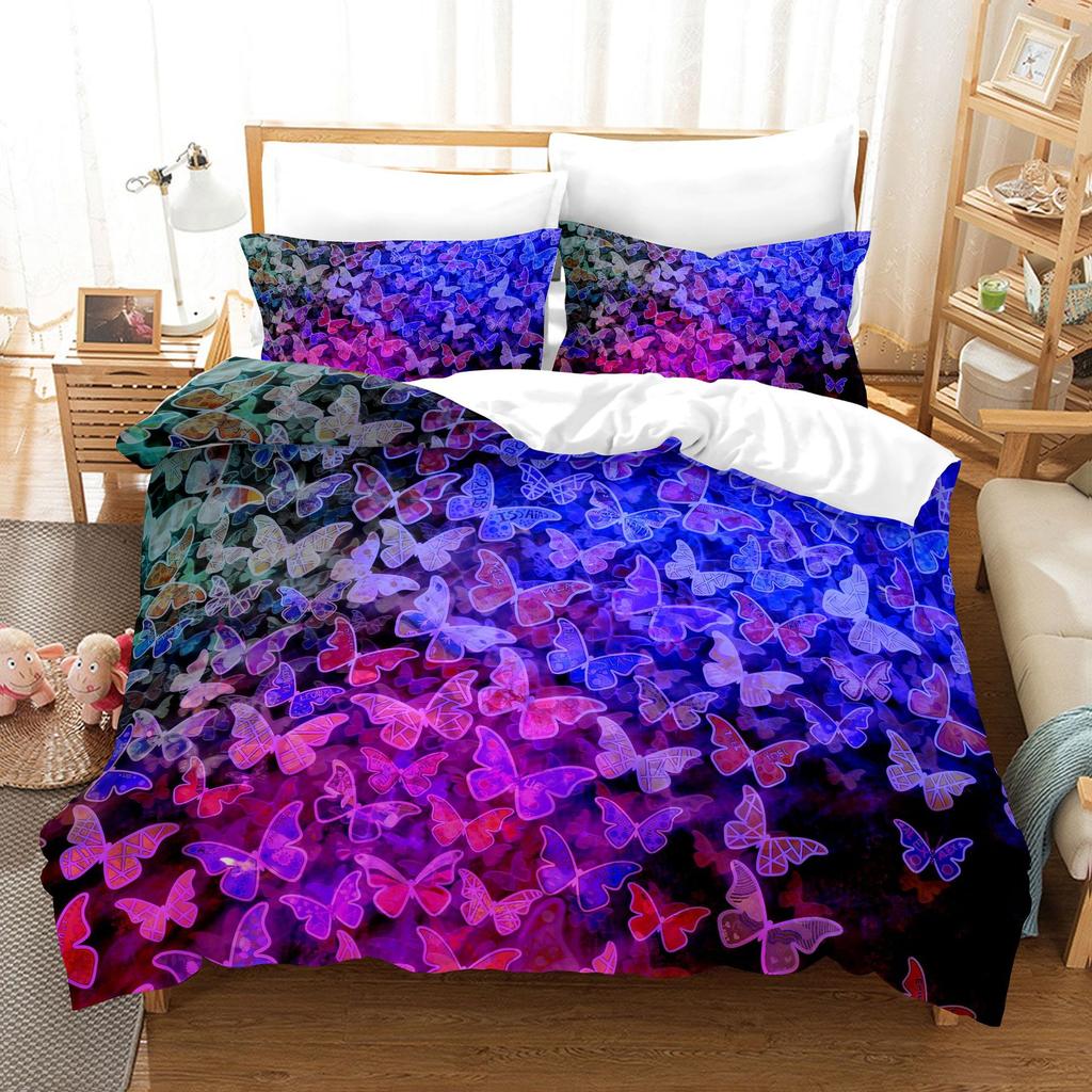 Butterfly 3D Digital Printing Kit Quilt Set Three-Piece Set