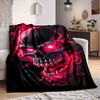 1pc Skull Flames Blanket, Lightweight Flannel Throw Blanket for Sofa, Bed, Travel, Camping, Living Room, Office, Couch037