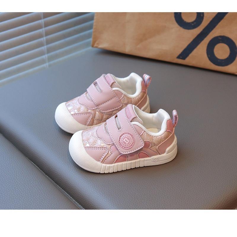 Baby toddler shoes cartoon leather surface baby girl indoor shoes non-slip soft sole baby boy running shoes