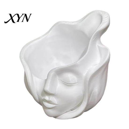 Head Shape Flowerpot Abstract Human Face Planter Pot, 3D Printed Pot Decor Flowerpot, Succulents Plants Container for Home Office Balcony Durable