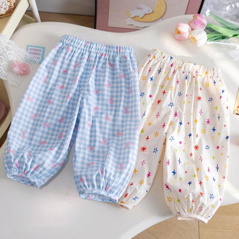 Girls' Cartoon Mosquito Pants Baby Outdoor Trousers Printed Casual Pants Children's Bunch Pants Kids Summer Clothes