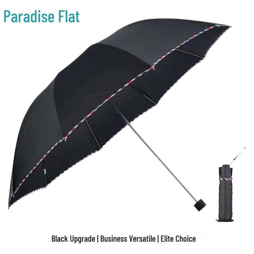 Tianti 3311E Black Glue 10-Rib Sun & Rain Protection Umbrella, Customizable for Business Advertising