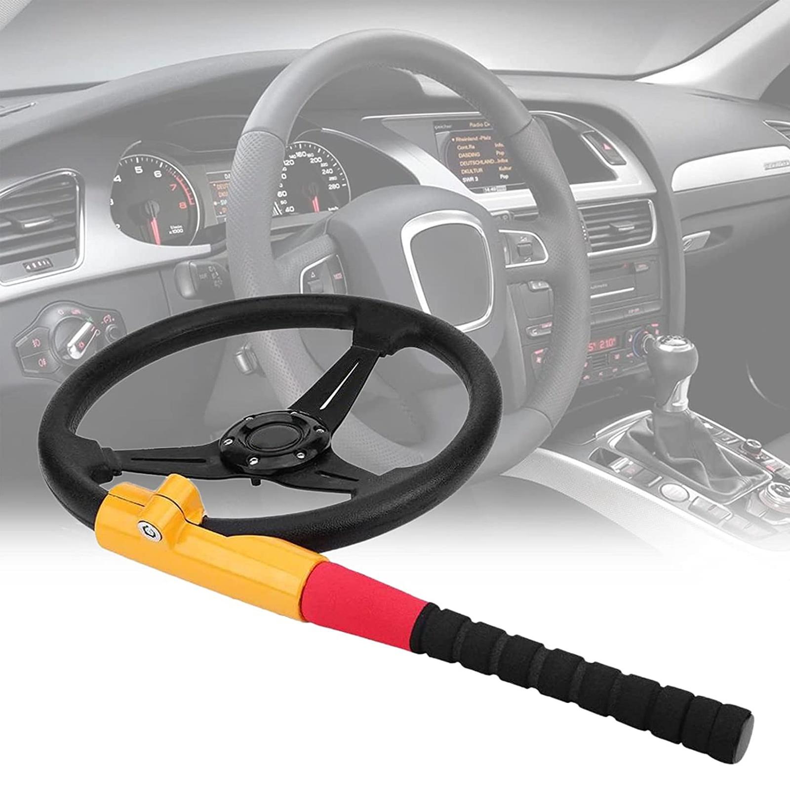 

Universal Car Steering Wheel Lock Baseball Theft Lock with 2 Keys with Tough-steel Construction Enhance Automobile Security One Size