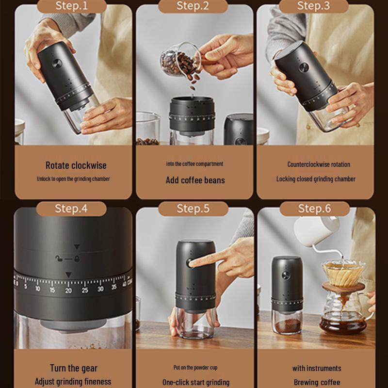 Portable USB-Charged Electric Coffee Grinder
