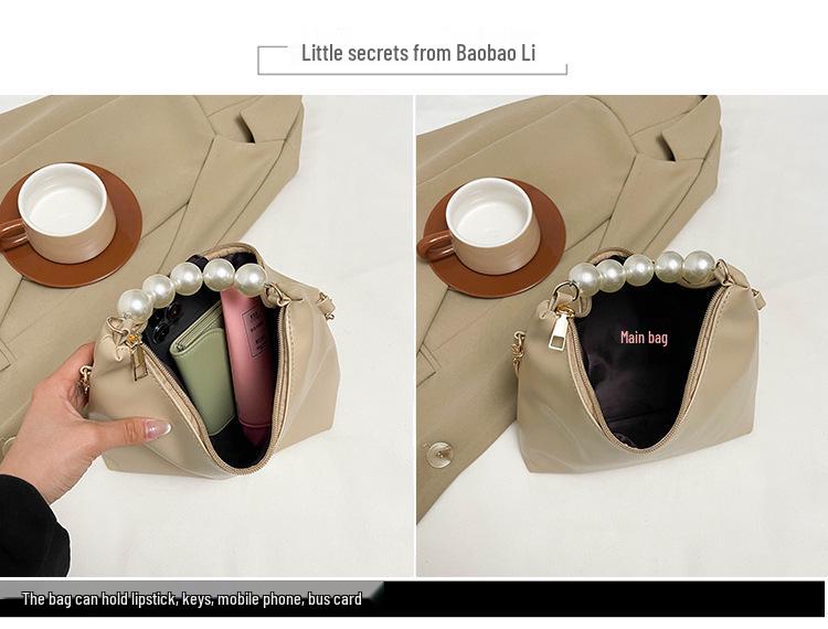 Elegant Women's Pearl Handbag 2025: Chic Chain Shoulder Crossbody with Simple Texture