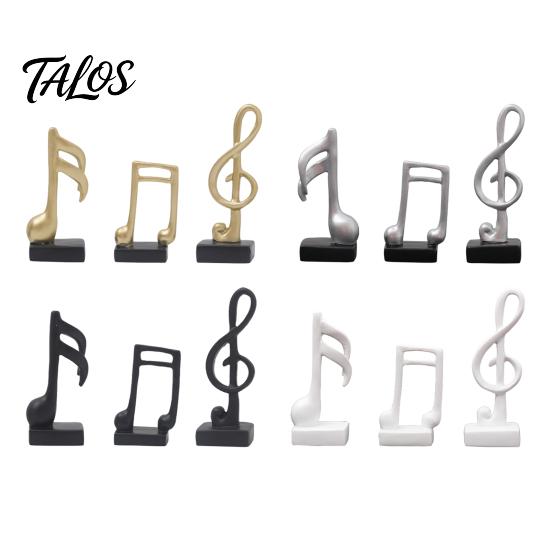 Talos 3Pcs Minimalist Music Note Resin Sculpture, Treble Clef & Eighth Quarter Desk Decor for Piano Room Living Room, Matte Art Collectible, Creative