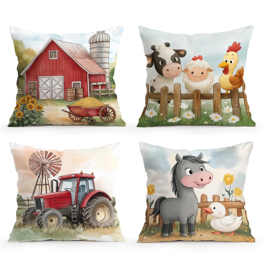 Farm Animals Pillowcase Bedroom Sofa Cushion Cover 100% Polyester Living Room Cushion Pillowcase Home Decor