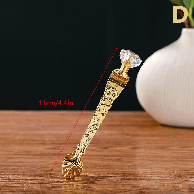 1Pcs Olden Gold Incense Tongs Carved Pattern Incense Tongs Incense Starter Tool Carbon Tweezers Tea Room Clamp Accessories