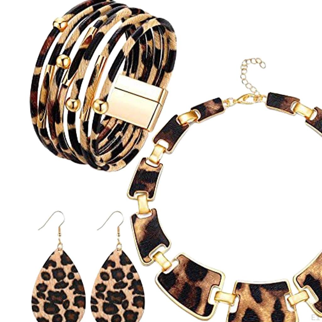 3 Pieces Bohemia Leopard Jewelry Set Costume Accessories Sturdy Party Supply